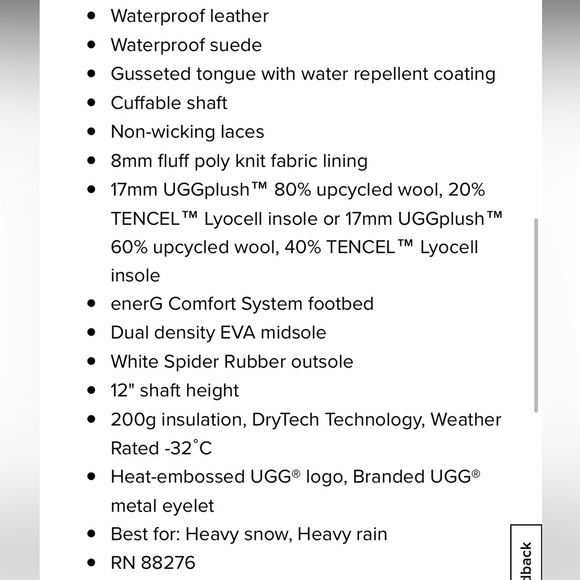 NIB UGG Adirondack III Tall Boot - black- women’s 9 - Picture 8 of 10